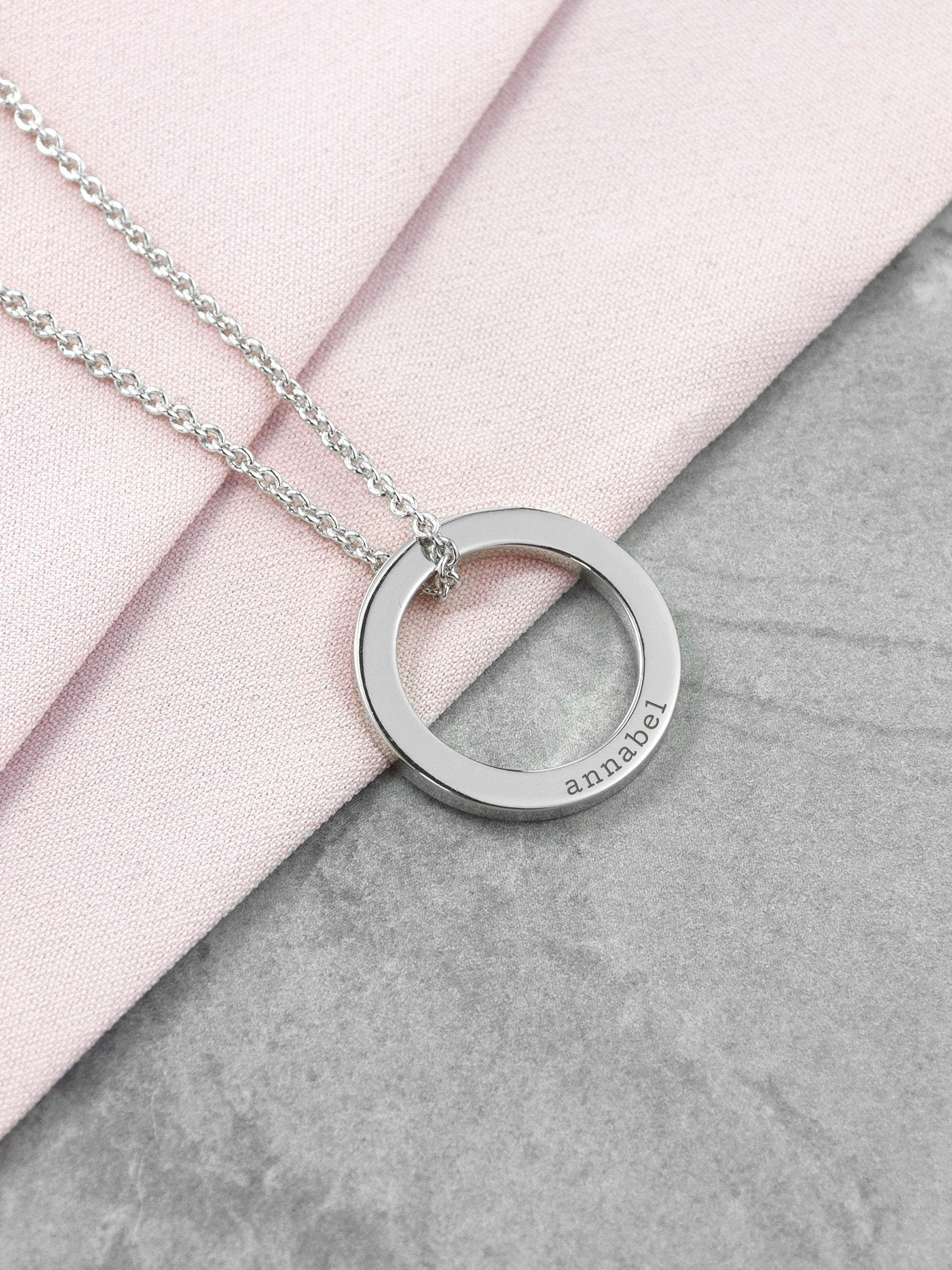 Treat Republic family ring necklace personalised pendant 47cm - British product