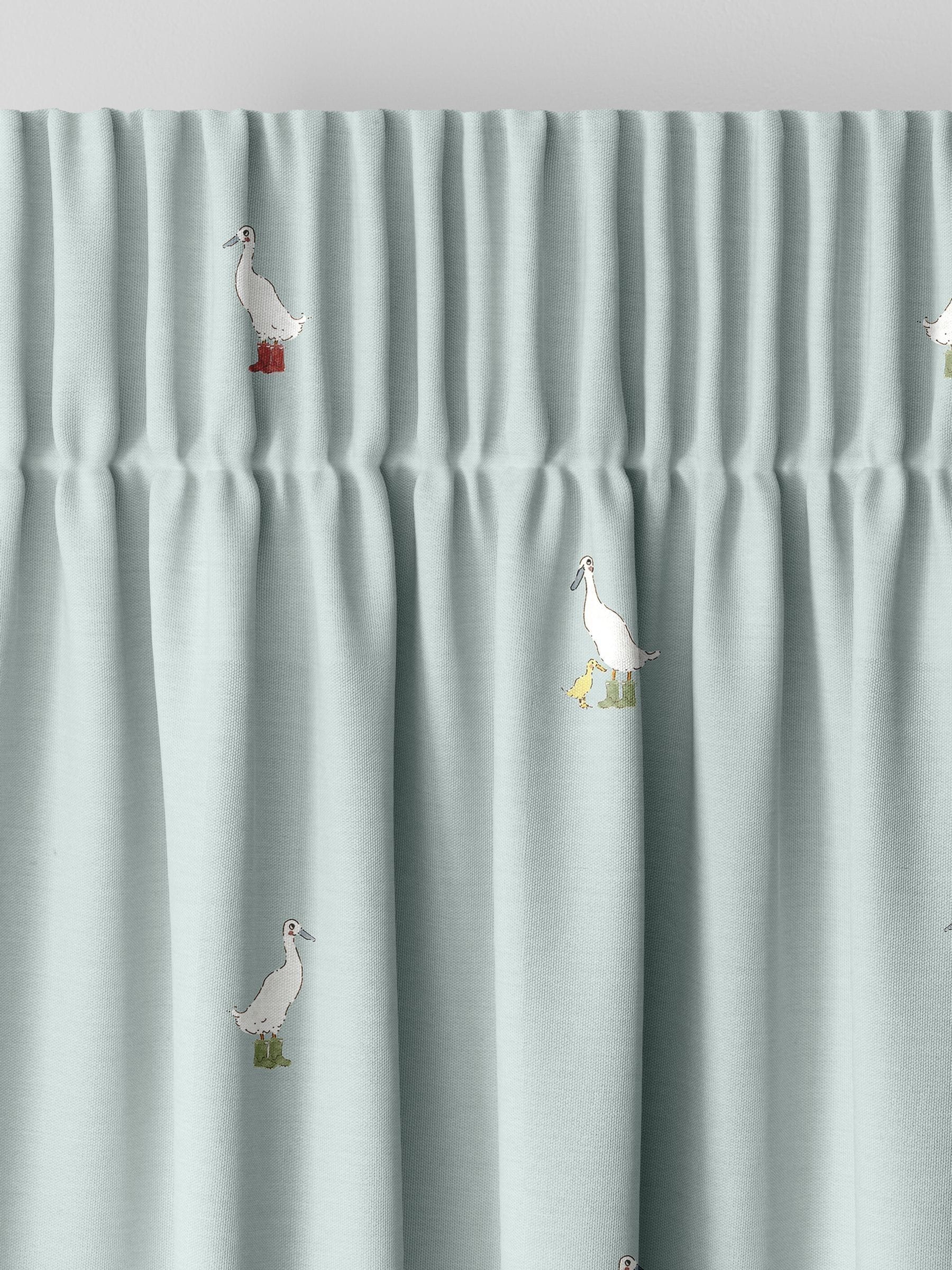 Sophie Allport Blue Running Ducks curtains - British product
