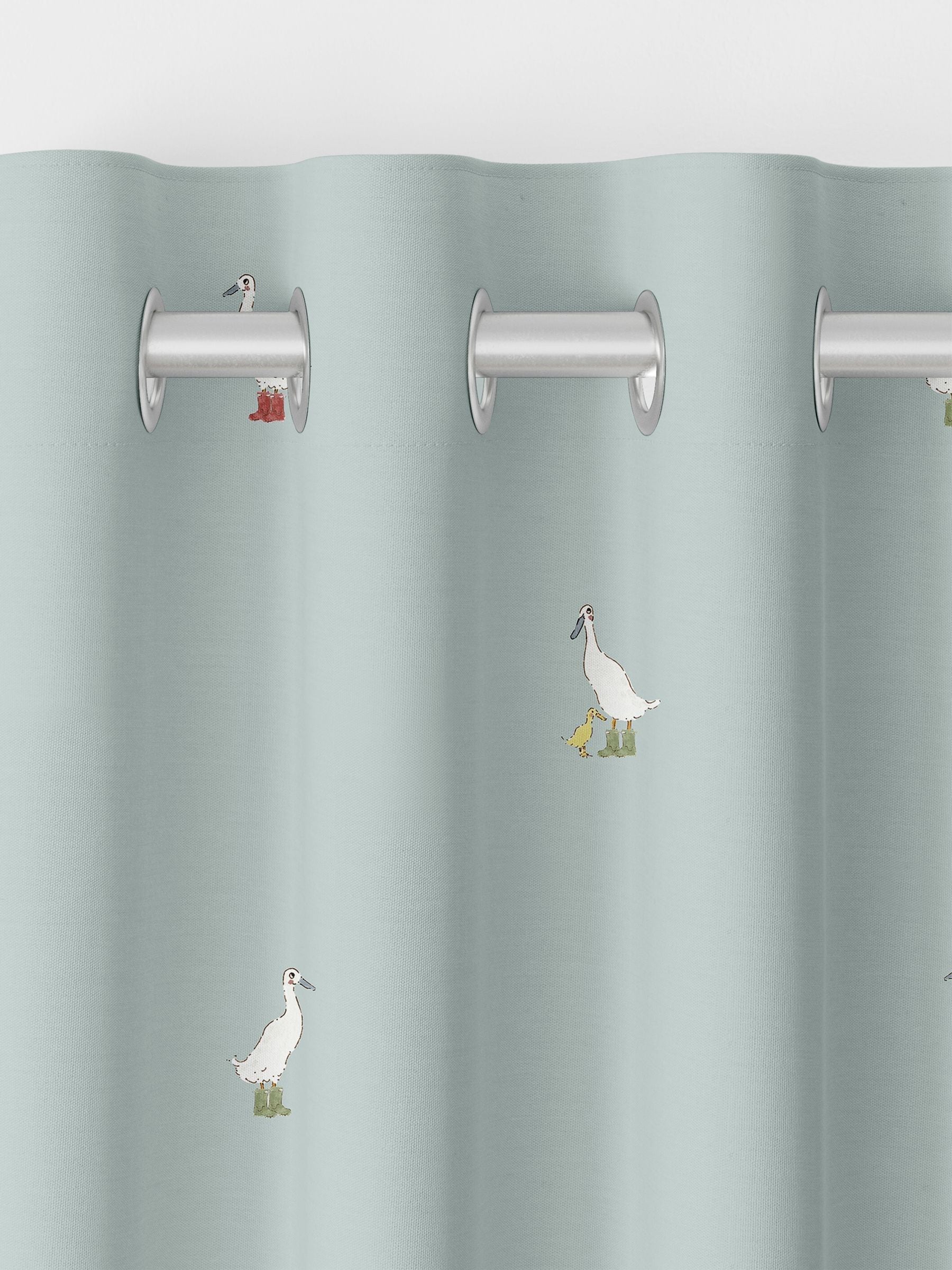 Sophie Allport Blue Running Ducks curtains - British product