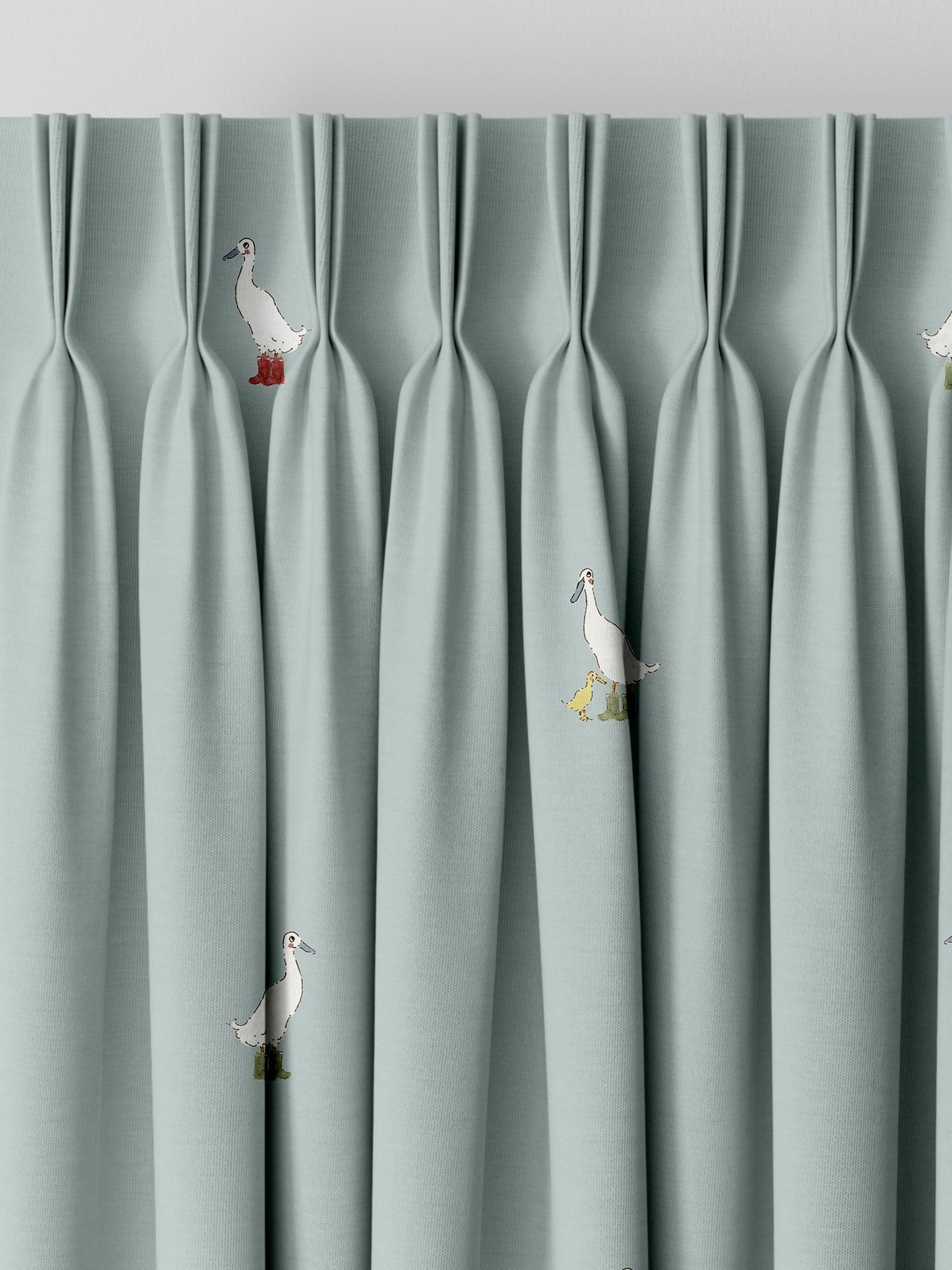 Sophie Allport Blue Running Ducks curtains - British product