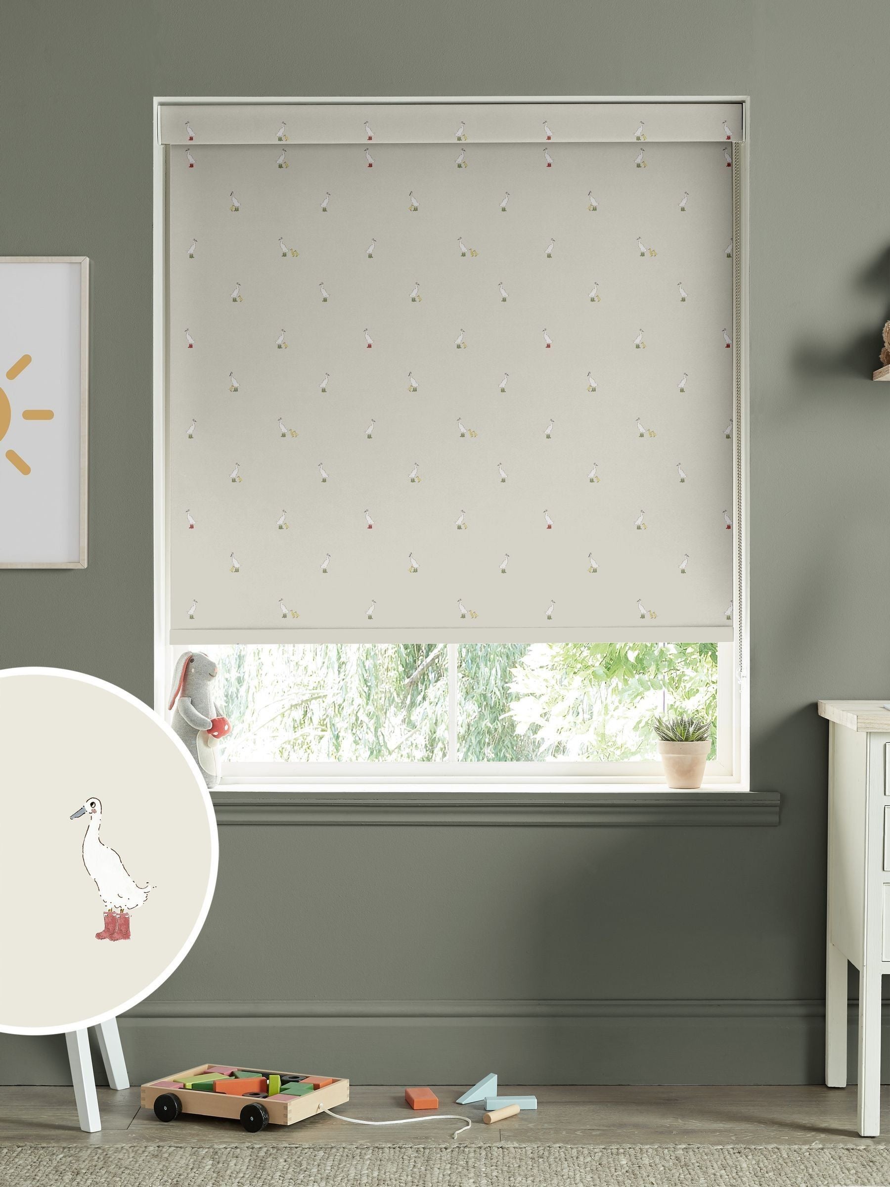 Sophie Allport roller blind runner duck design - British product