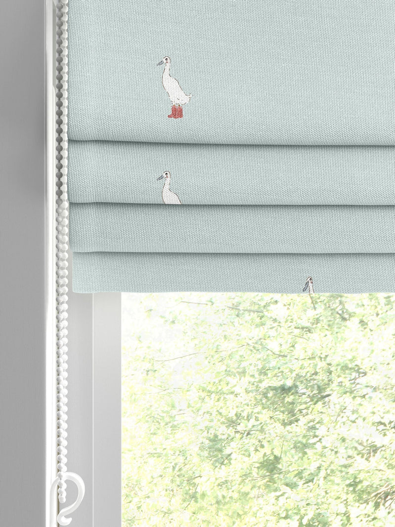 Sophie Allport blue running ducks roman blind 100% cotton, UK version