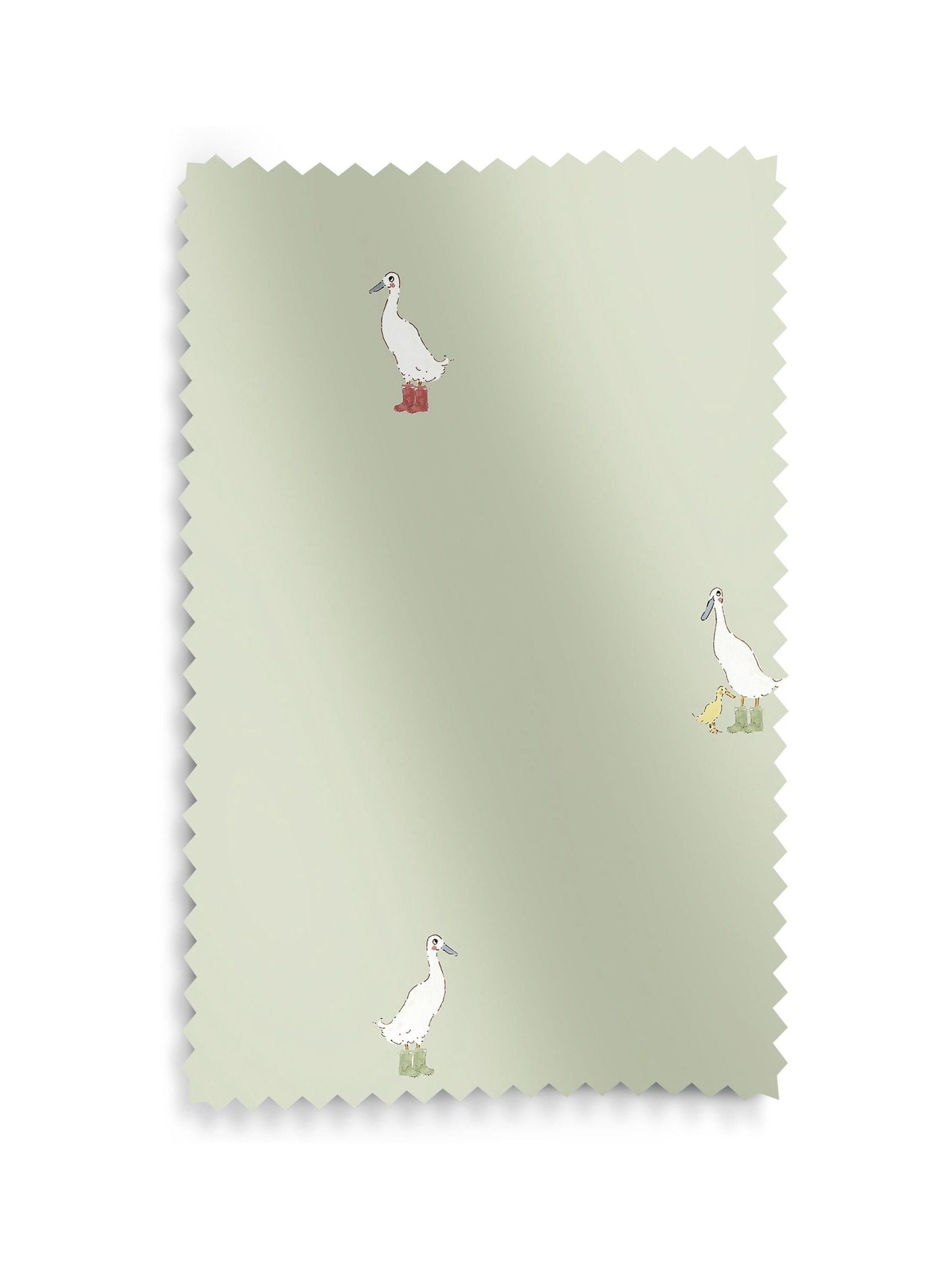 Sophie Allport Roman blind sage green running ducks - British product