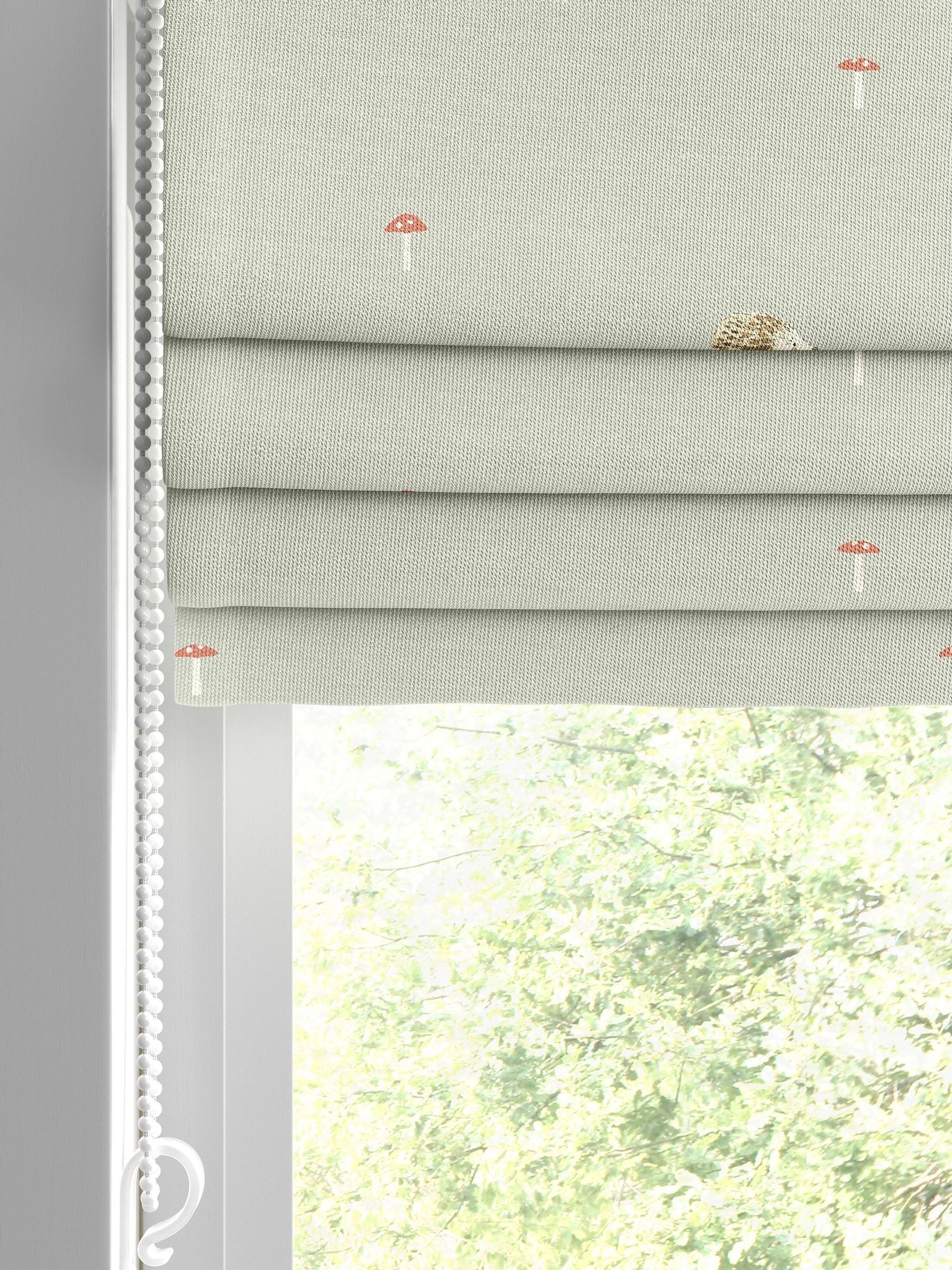 Sophie Allport sage green woodland hedgehog Roman blind - British product