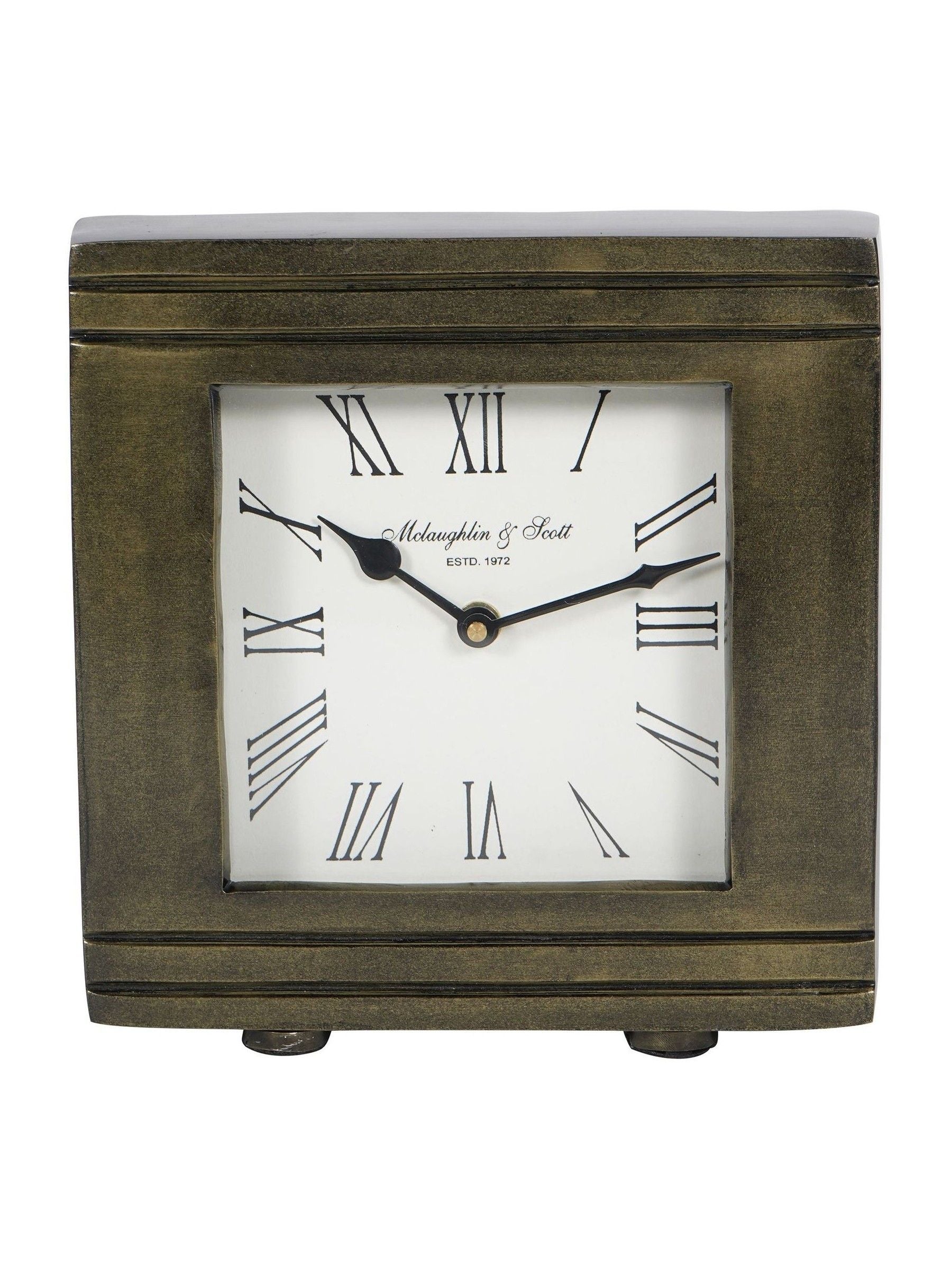 Libra Interiors Bruised Brass Hornchurch Antique Finish Mantel Clock