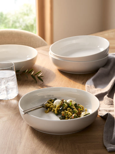Next Set of 4 White Moderna Pasta Bowls- Buy online at McGrocer