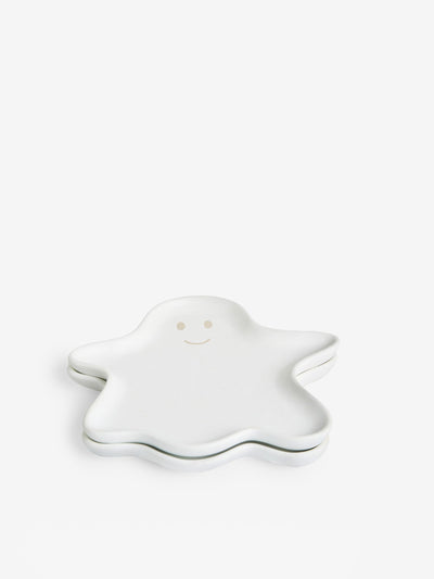 Next Set of 2 White Halloween Ghost Side Plates- Buy online at McGrocer