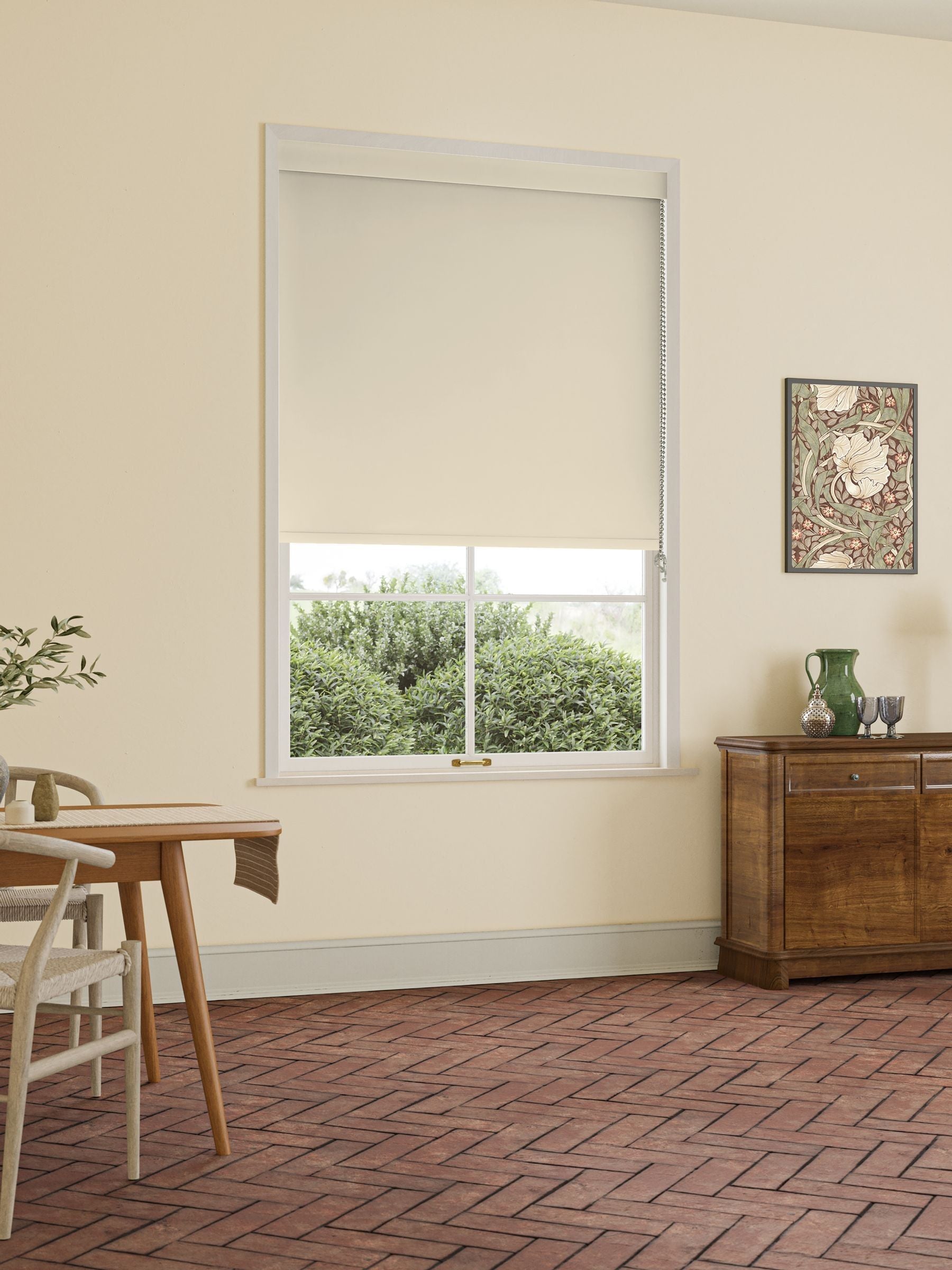 William Morris chalk natural roller blind (British brand)