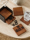 Natural Bronx noughts and crosses wooden coasters (British brand)