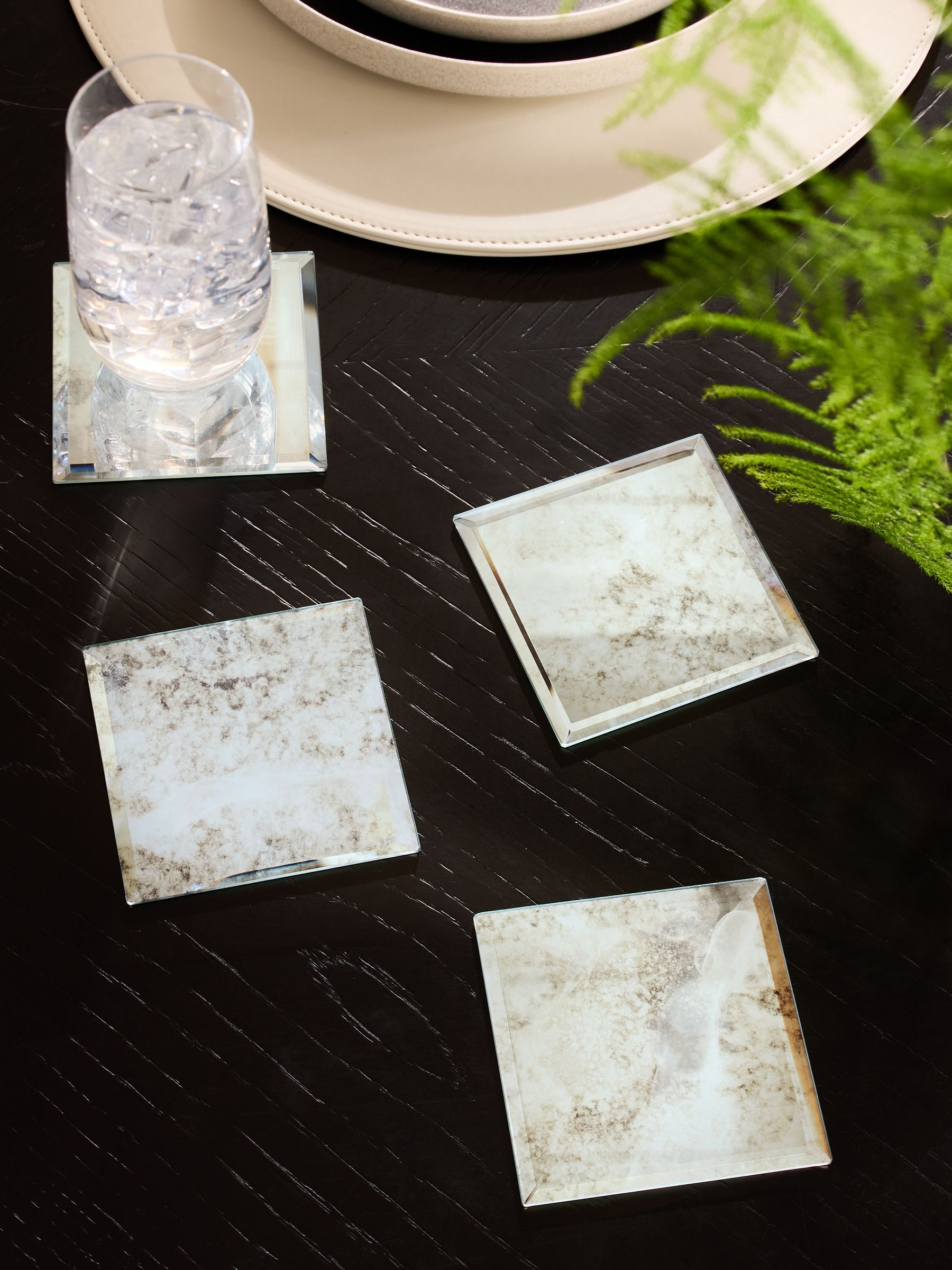 Silver Galaxy Glass Coasters Set of 4 (British brand)