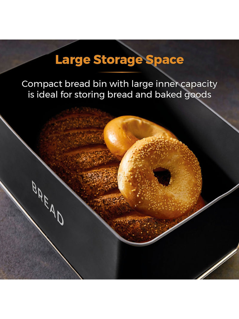 Tower Black Renaissance bread bin (British brand)