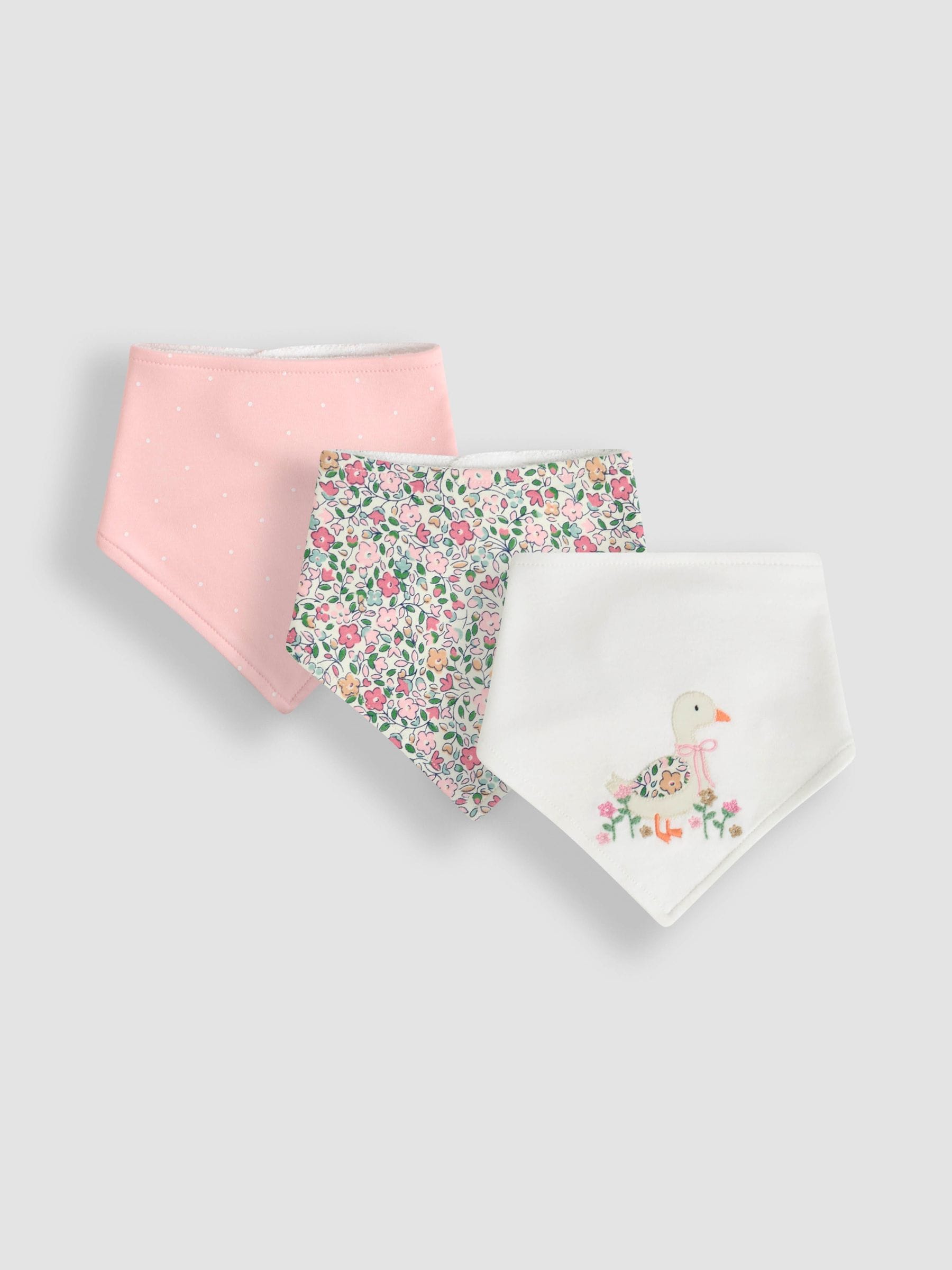 JoJo Maman Bébé pink dribble bib 3-pack, UK version