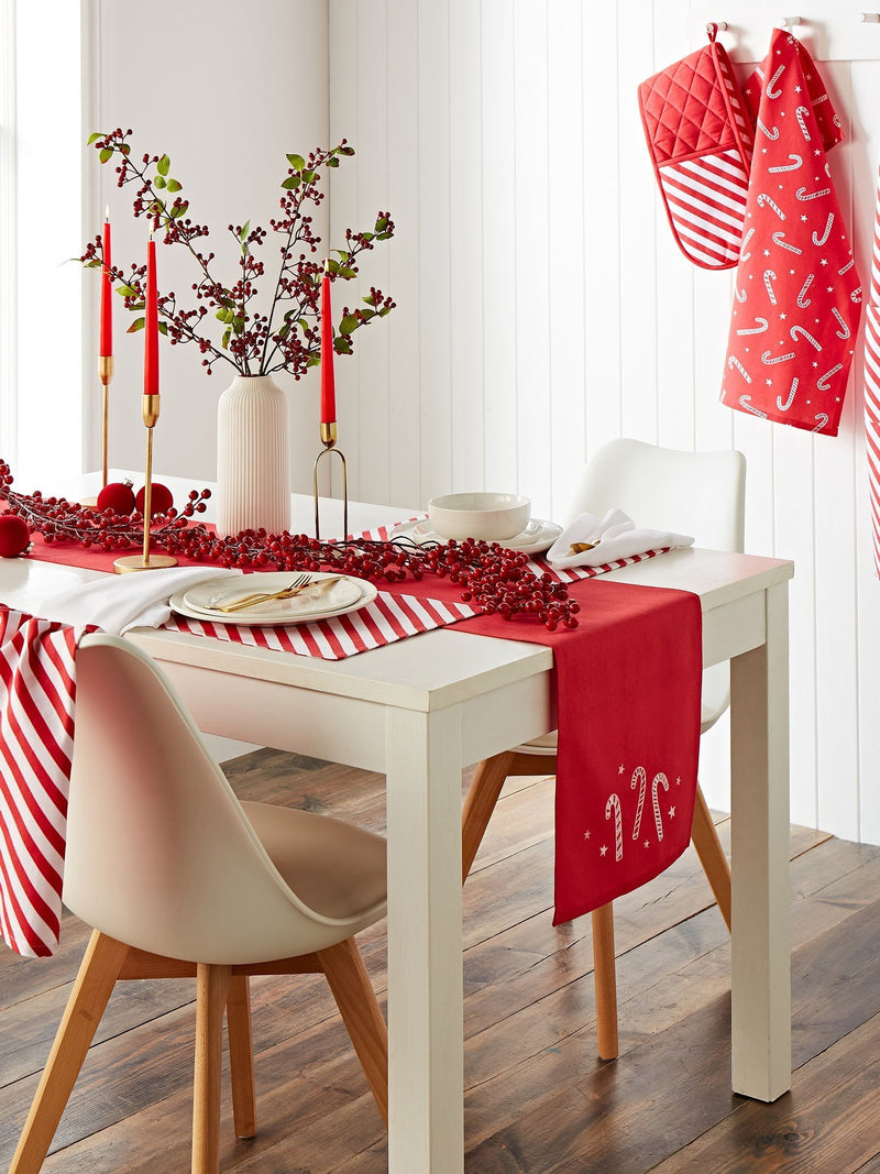 Catherine Lansfield red candy cane placemats 4 pack 30x46cm (British brand)