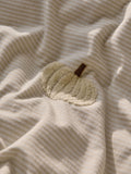 Natural Stripe Pumpkin brushed cotton duvet cover and pillowcase set, imported from the UK