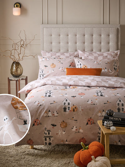 Next Natural Ghost Halloween Reversible Duvet Cover and Pillowcase Set- Buy online at McGrocer