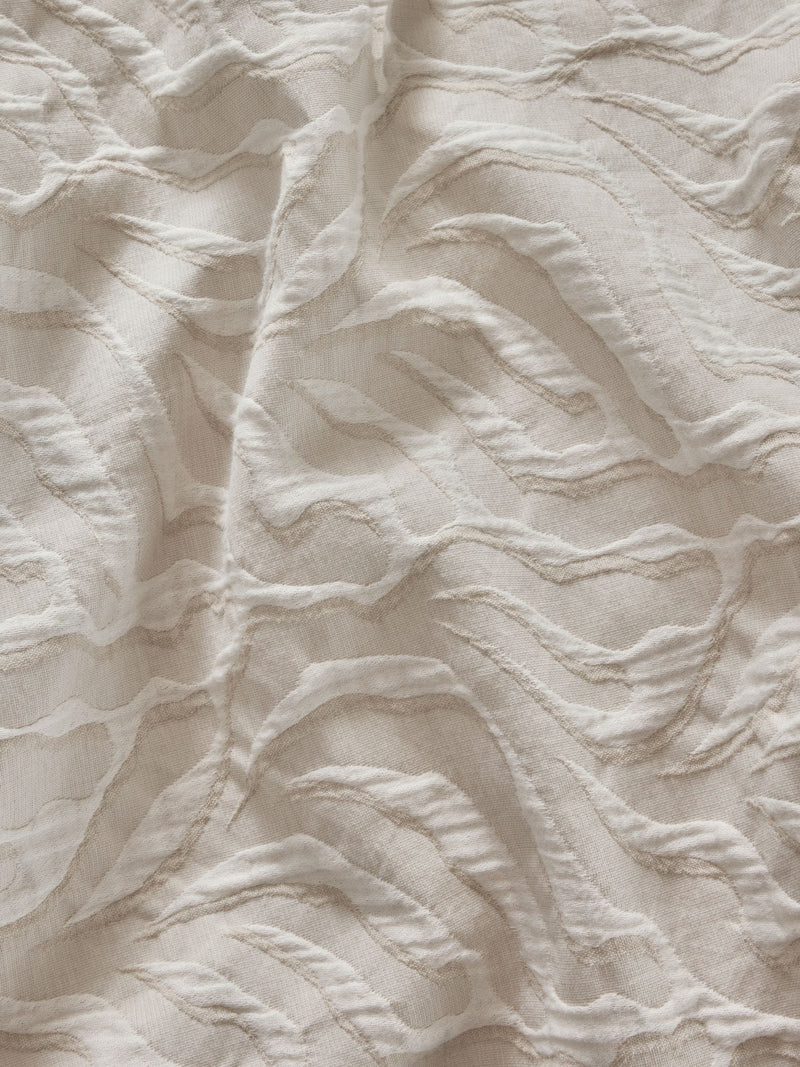 Natural cotton leaf jacquard duvet cover and pillowcase set, imported from the UK