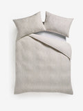 Natural cotton leaf jacquard duvet cover and pillowcase set, imported from the UK