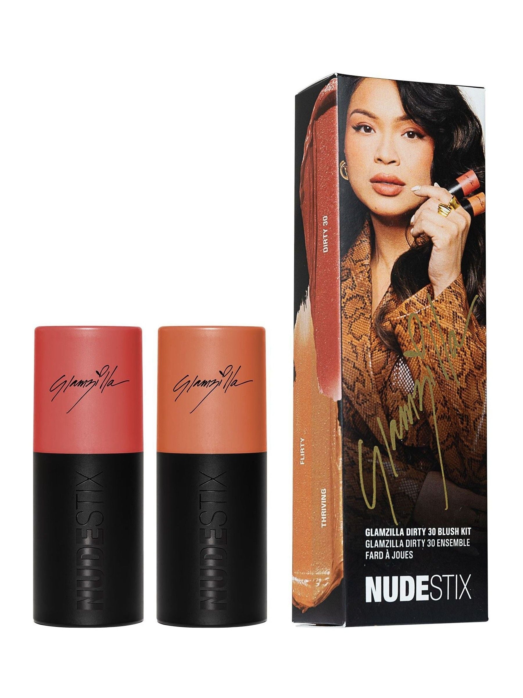 Nudestix Glamzilla Dirty 30 makeup kit with three blush shades (British brand)