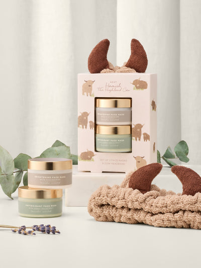 Set bandeau pour masque facial Hamish the Highland Cow Lavande Géranium 50 ml