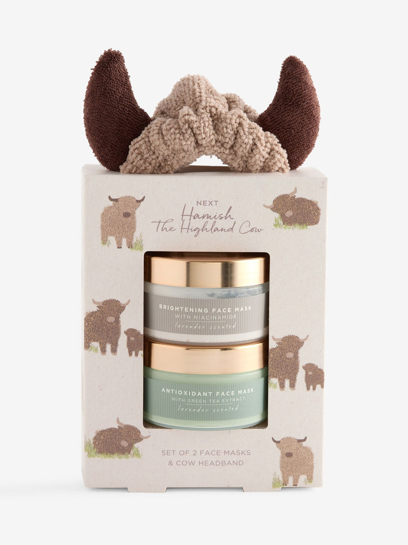 Hamish the Highland Cow Face Mask and Headband Set 50ml (British brand)