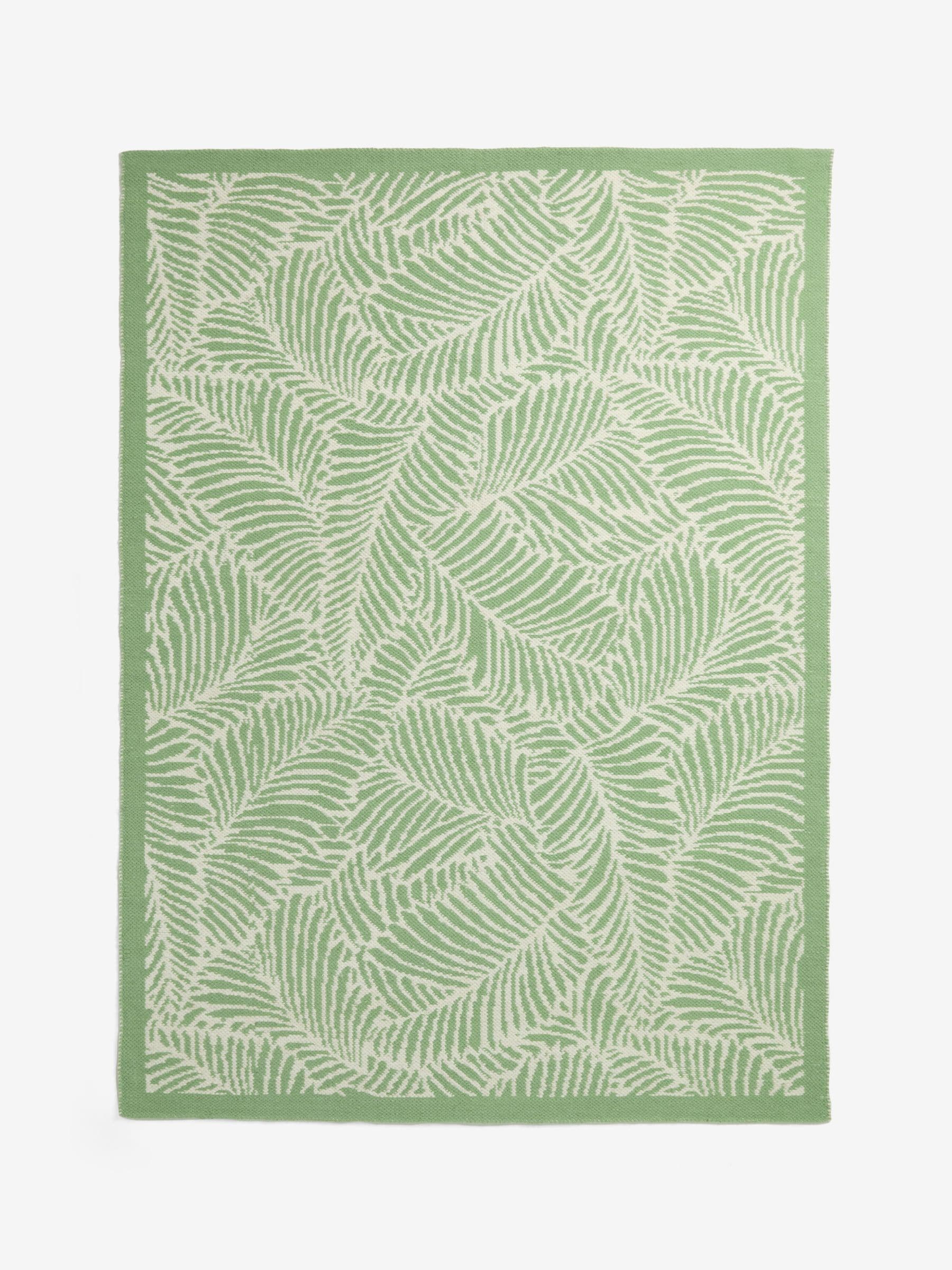 Nina Campbell green tree fern flatweave wool rug (British brand)