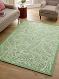 Nina Campbell green tree fern flatweave wool rug (British brand)