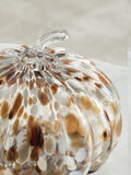 Brown/Natural confetti glass pumpkin ornament - British product