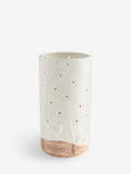 White ceramic woodland scene hurricane candle holder 22.5cm height (British brand)