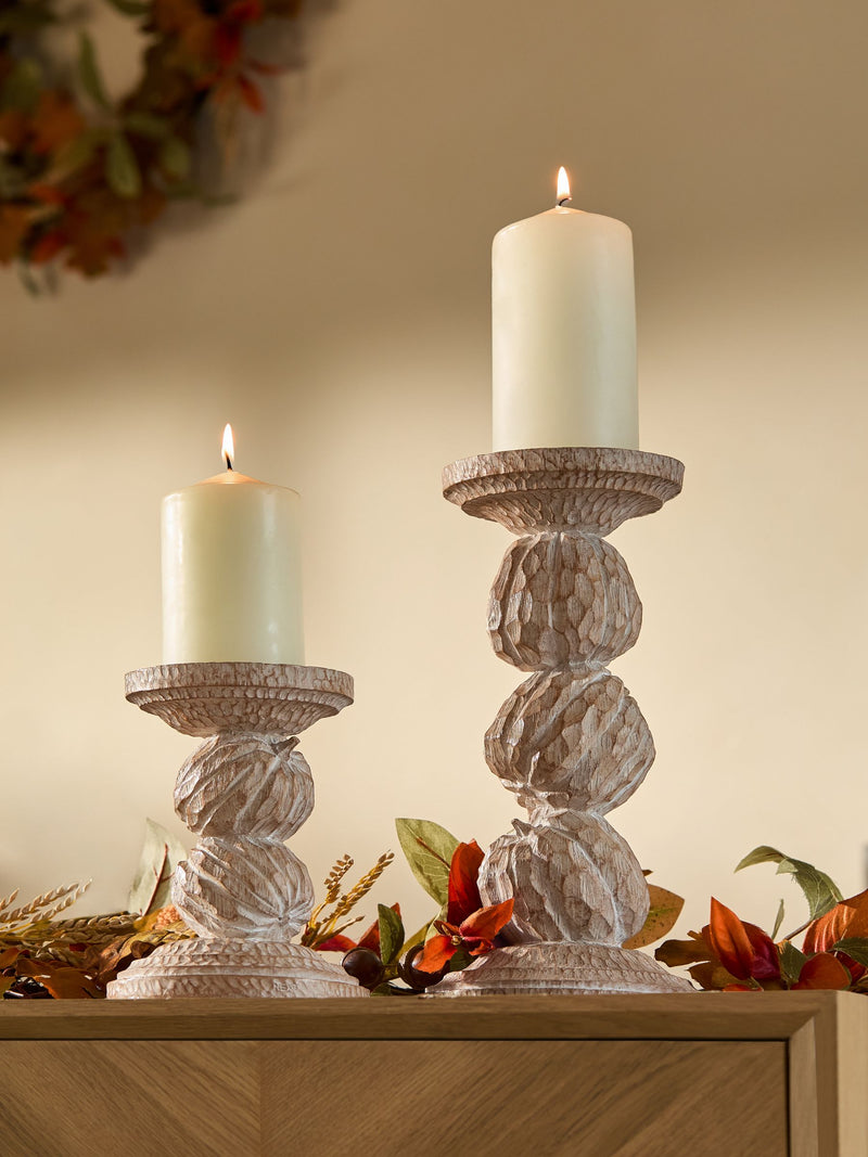 Natural Pumpkin Pillar Candle Holder, imported from the UK