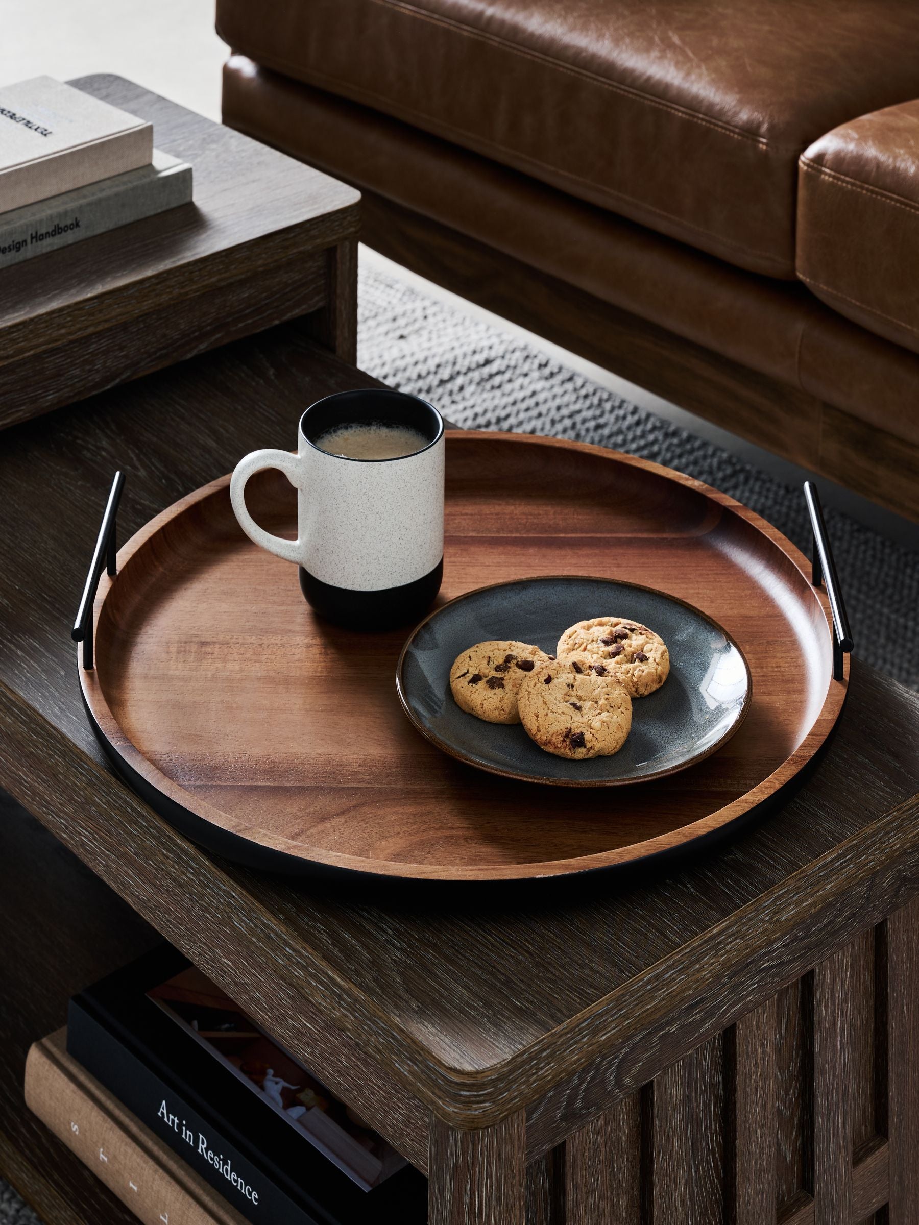 Brown Dark Bronx wood decorative tray - British product