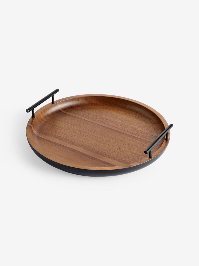 Brown Dark Bronx wood decorative tray - British product