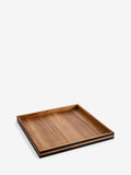 Brown wooden extra large square decorative tray 54cm - British product
