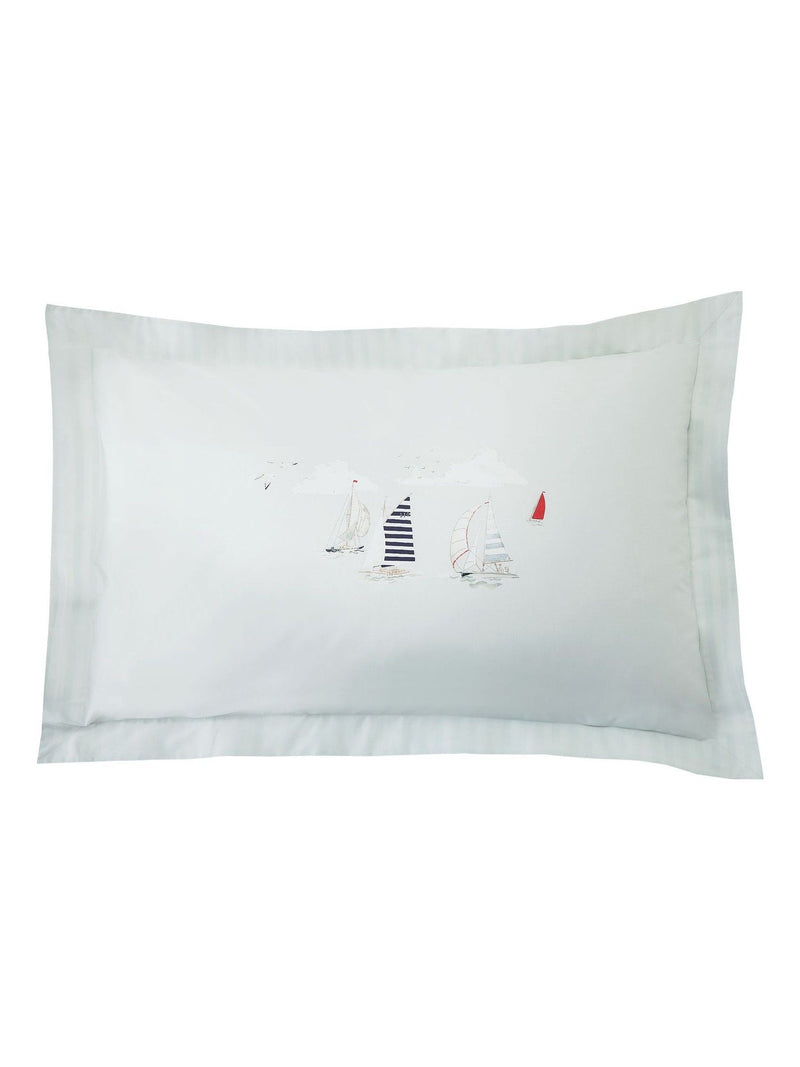 Sophie Allport Blue Coastal Boats duvet cover and pillowcase set (British brand)
