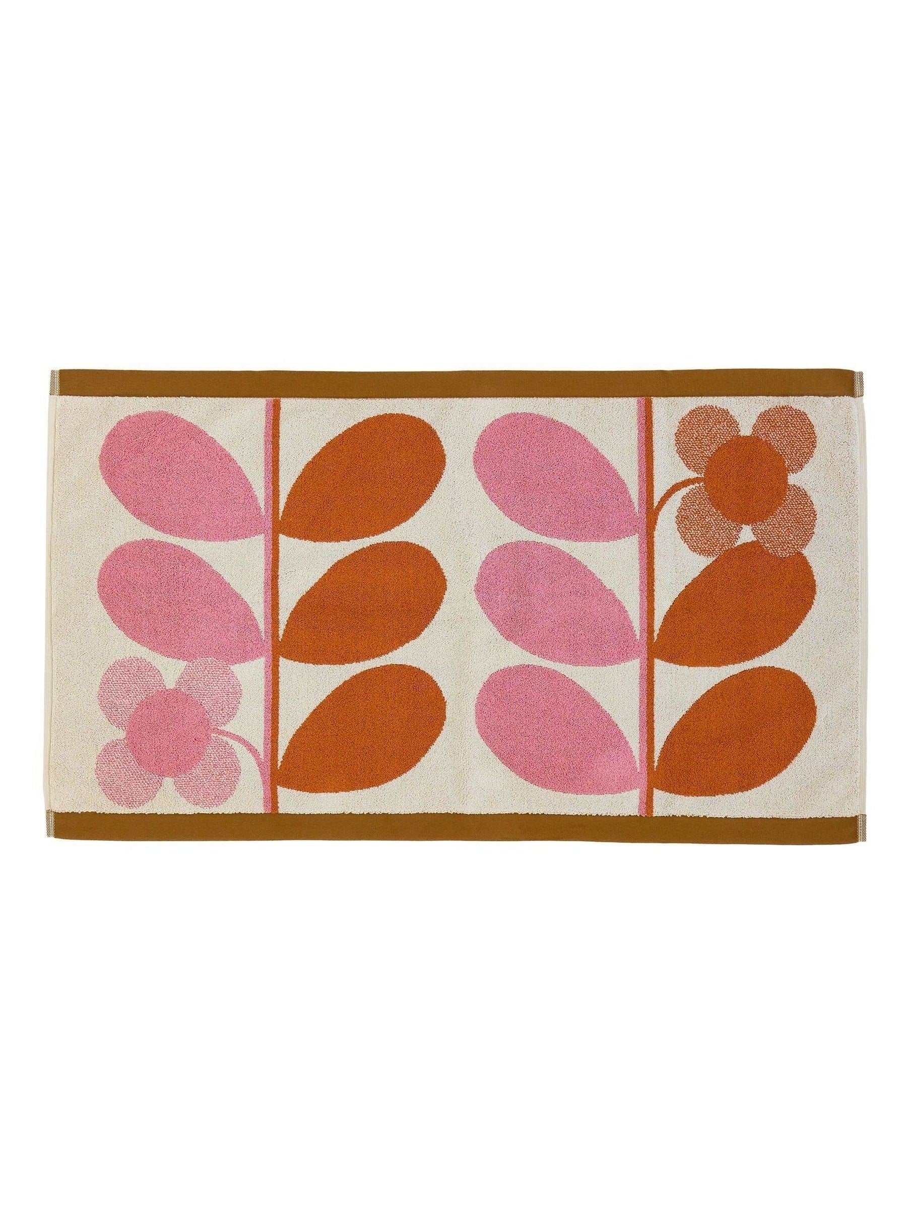 Orla Kiely bath mat blush stem bloom 90x50cm, imported from the UK
