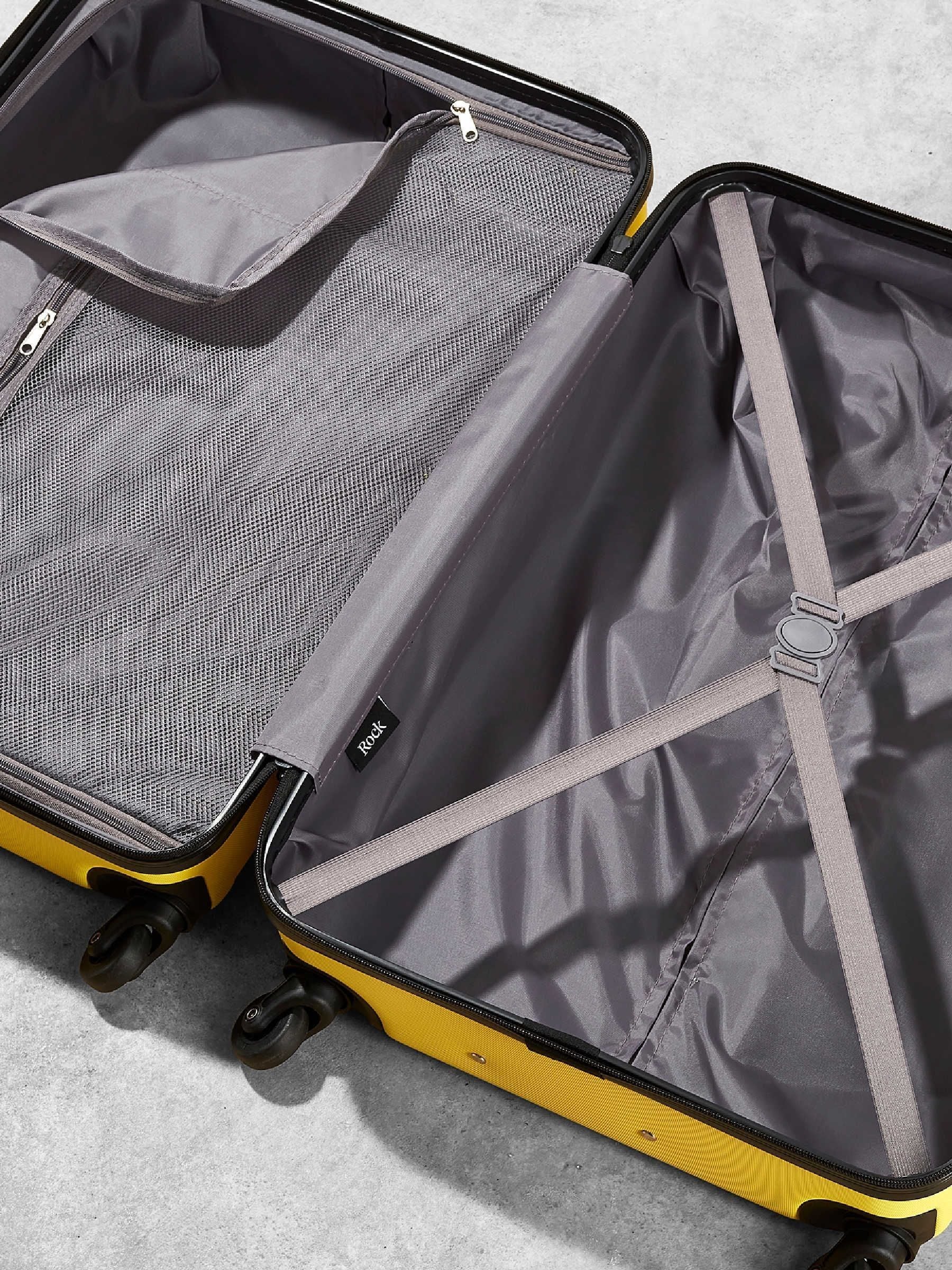 Rock Luggage yellow Seattle cabin suitcase, imported from the UK