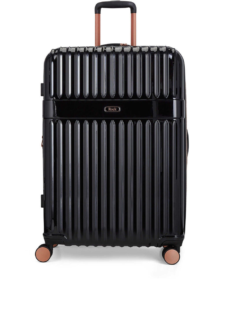 Rock Selene large black suitcase with expandable capacity - British product