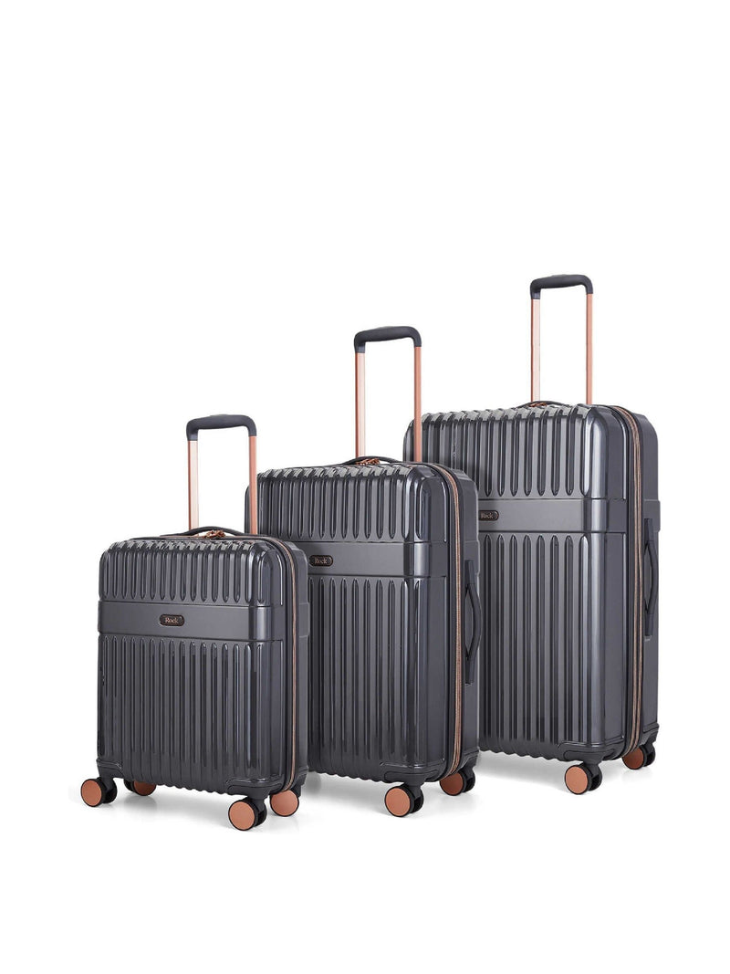 Rock Selene grey 3 piece suitcase set (British brand)