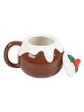 Something Different Brown and White Christmas Pudding Shaped Mug