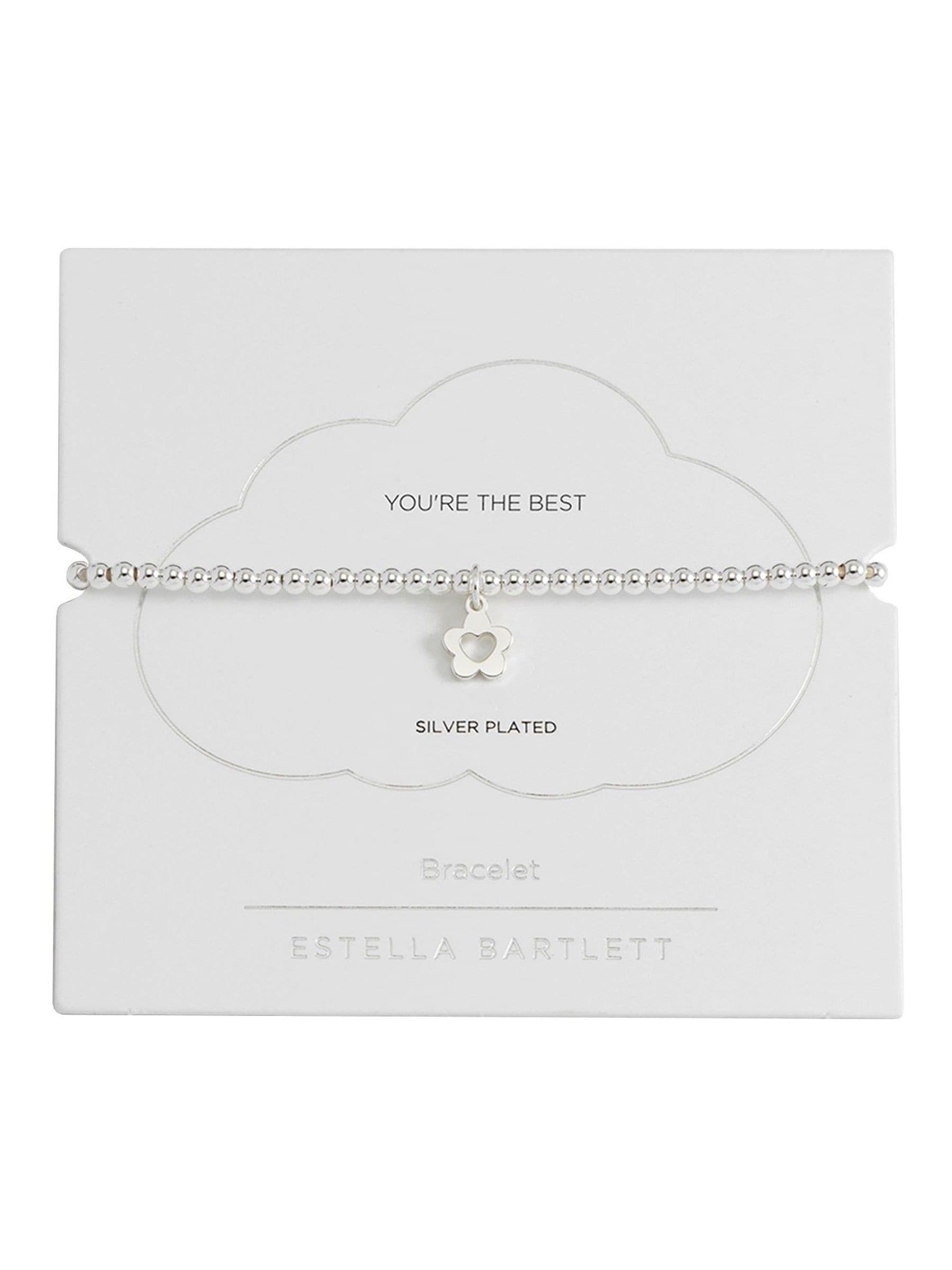 Estella Bartlett silver tone flower and heart sienna bracelet 16.5cm - British product