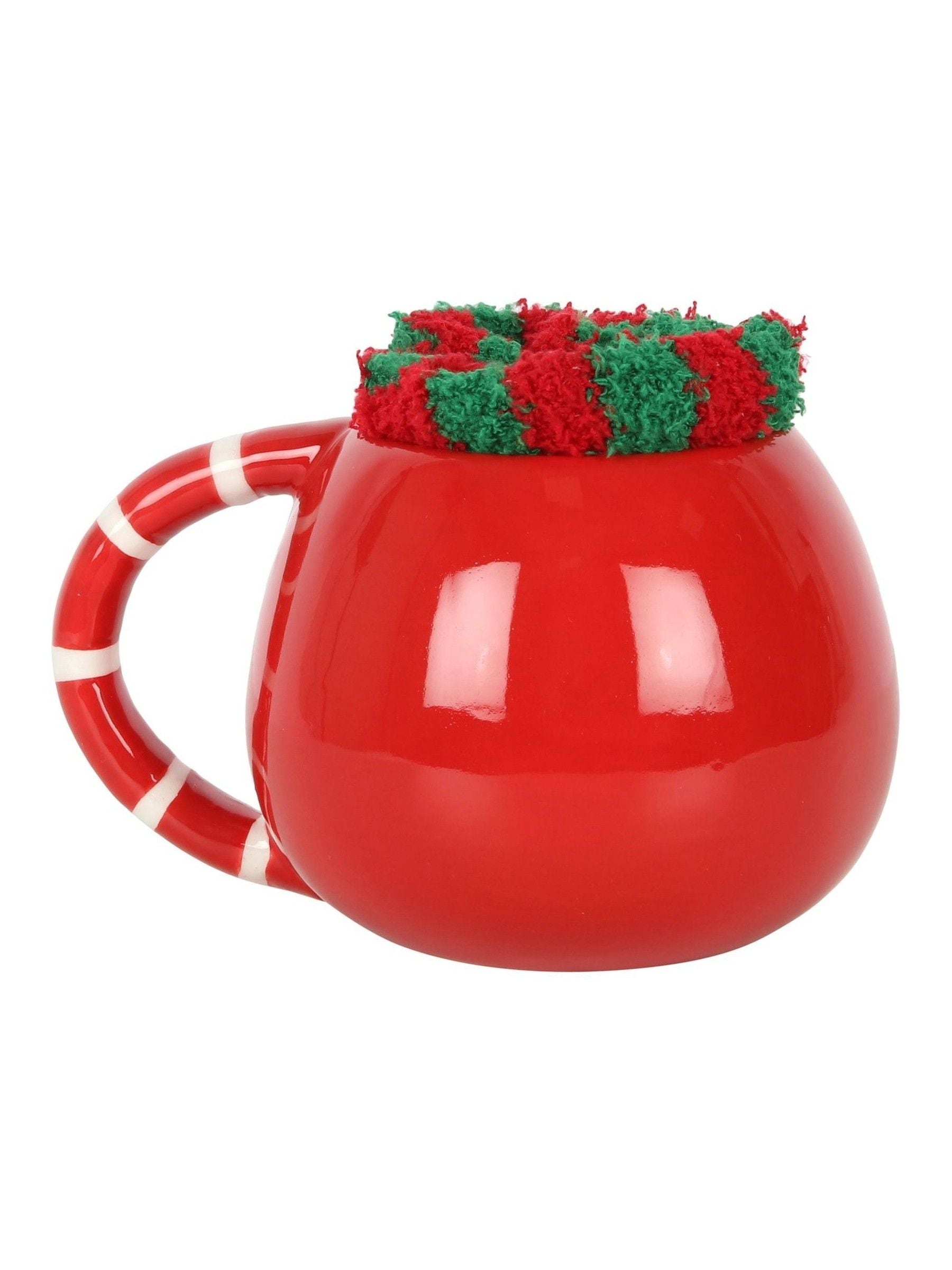 Something Different Red/White Christmas Santa mug and socks set (British brand)