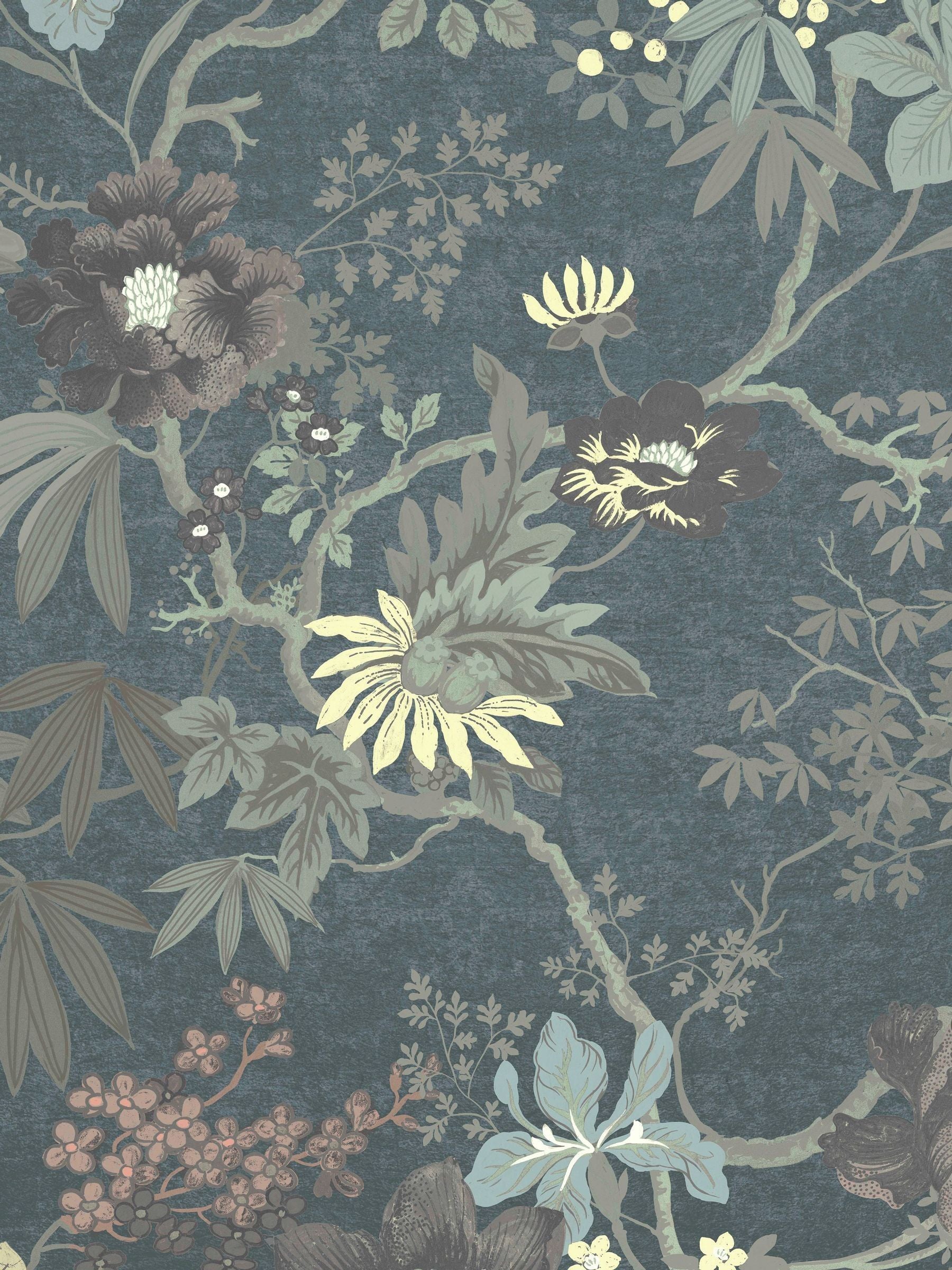 Graham & Brown Teal Kimono wall mural 4m, UK version