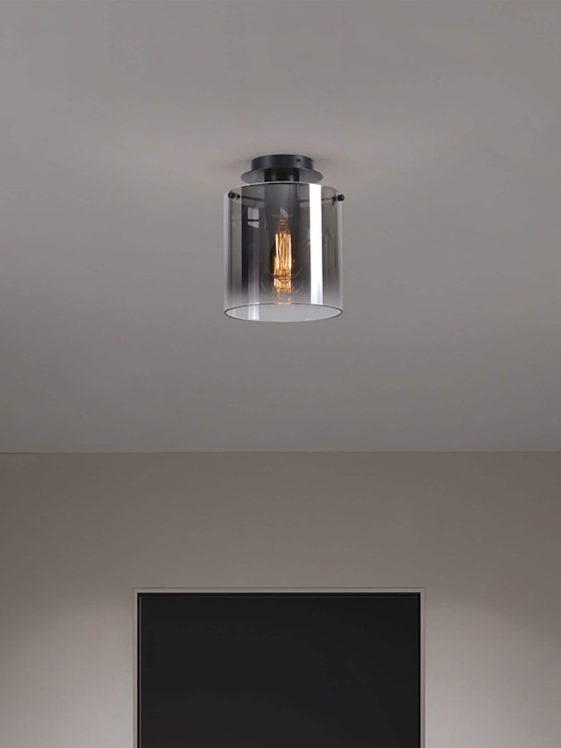 Searchlight Santorini black flush ceiling light 26cm, UK version