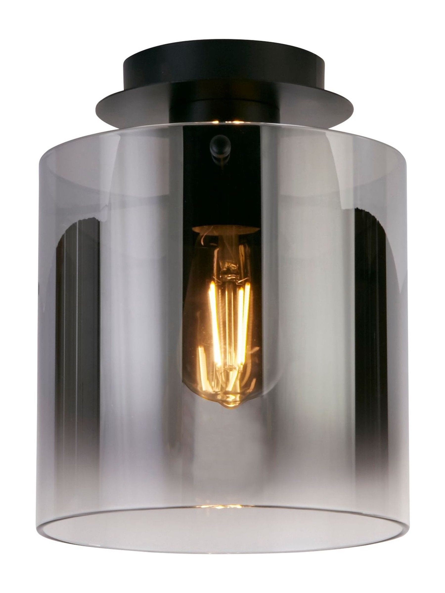 Searchlight Santorini black flush ceiling light 26cm, UK version