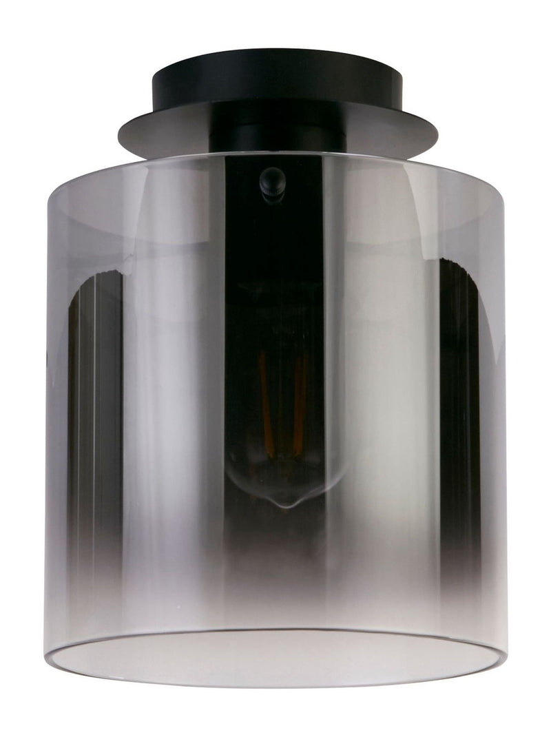 Searchlight Santorini black flush ceiling light 26cm, UK version