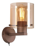 Searchlight Santorini wall light mocha amber glass 24cm - British product