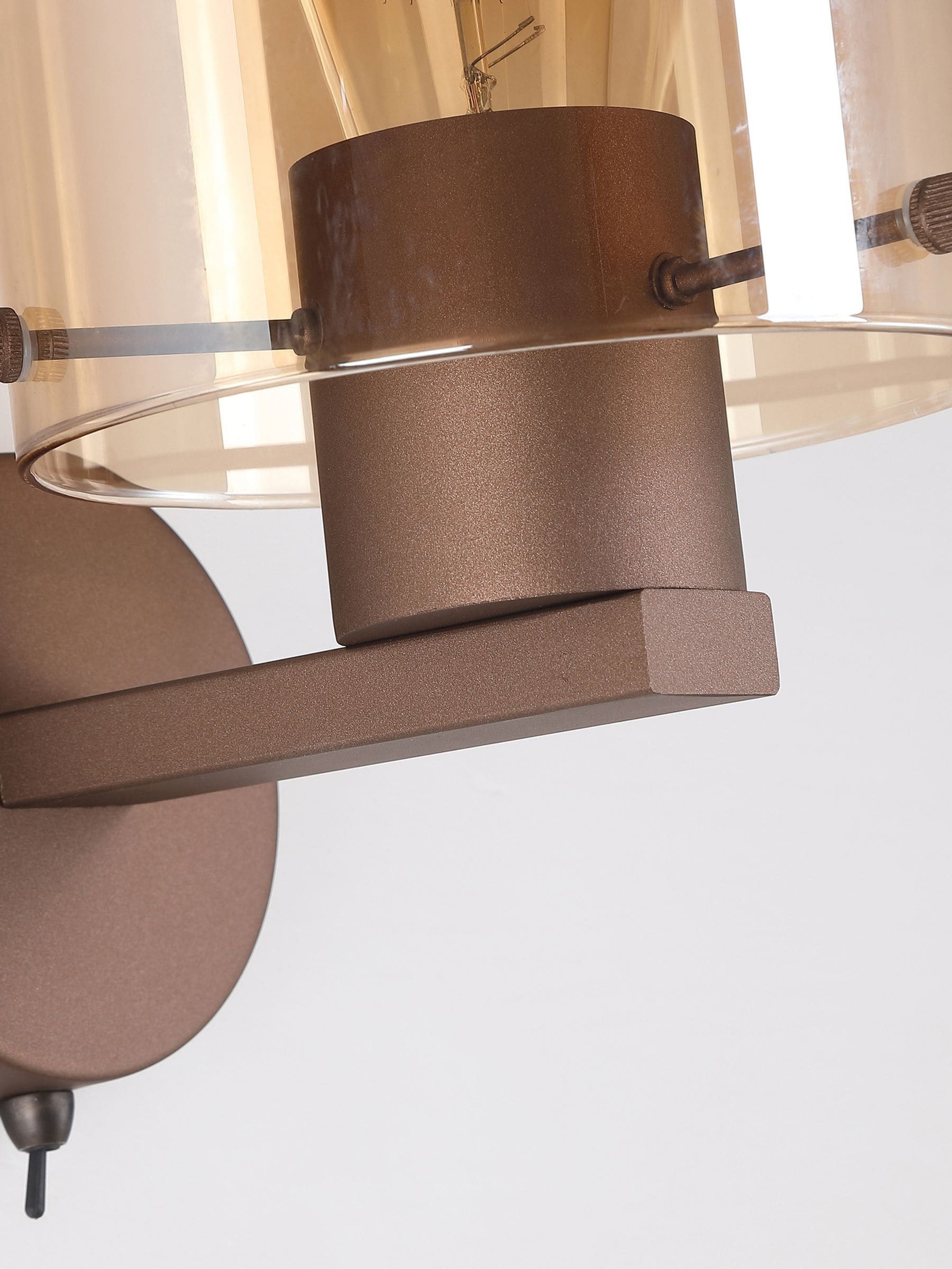 Searchlight Santorini wall light mocha amber glass 24cm - British product