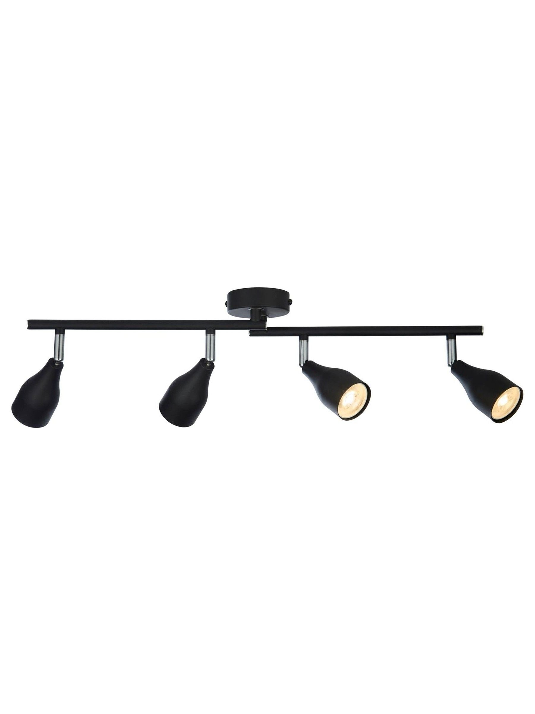 Searchlight Focus 4 ceiling light black chrome, imported from the UK