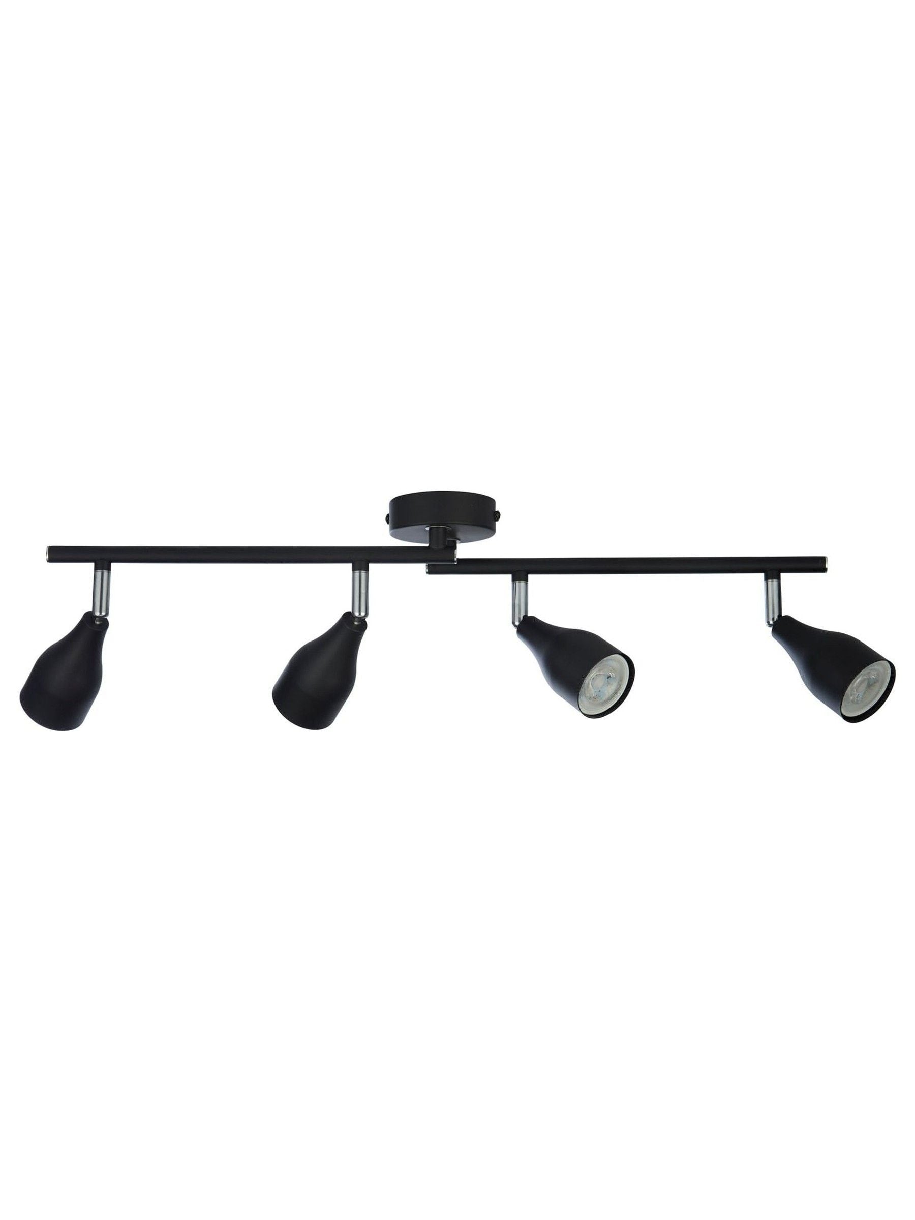 Searchlight Focus 4 ceiling light black chrome, imported from the UK