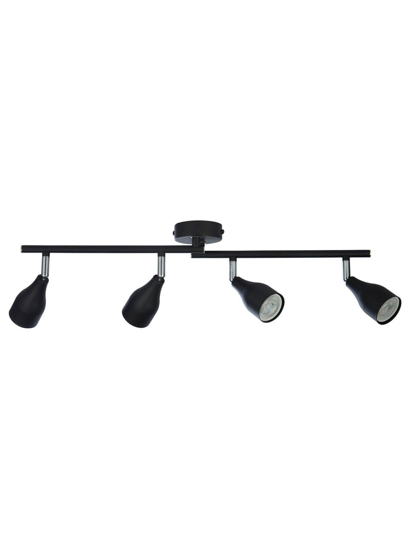 Searchlight Focus 4 ceiling light black chrome, imported from the UK