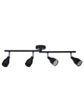 Searchlight Focus 4 ceiling light black chrome, imported from the UK